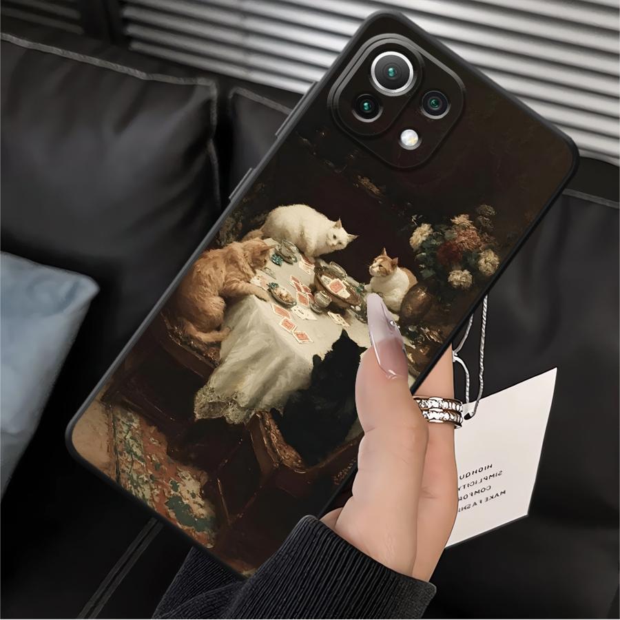 Handyhülle mit Katzenmotiv (Ölgemälde) für Xiaomi Mi 12T Pro, 12X, 11, 14, 11T, 13 Lite, 12, 10T