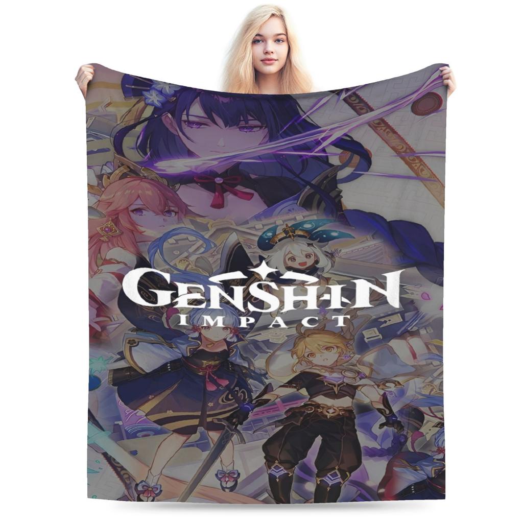 genshin impact game Accessories Blankets Soft Flannel Throw Blankets Comfortable Plush Thin Quilt