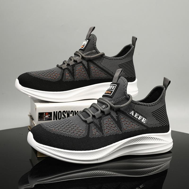 Mode Ademende Heren Hardloopschoenen Hoge Kwaliteit Lichtgewicht Antislip Buitensportschoenen Zachte Vetersluiting Tennis Sneaker voor Man