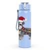 1PC Christmas Scarf Puppy Dog 750ml Color Plastic Sports Water Bottle Leakproof Flip Straw Lid Suitable for Sports Office Home Use