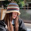 Knitted Beanie Hat for Women Y2K Striped Fisherman Hat Ethnic Style Color Contrast Cap Fashion Female Hat Teens Headwear