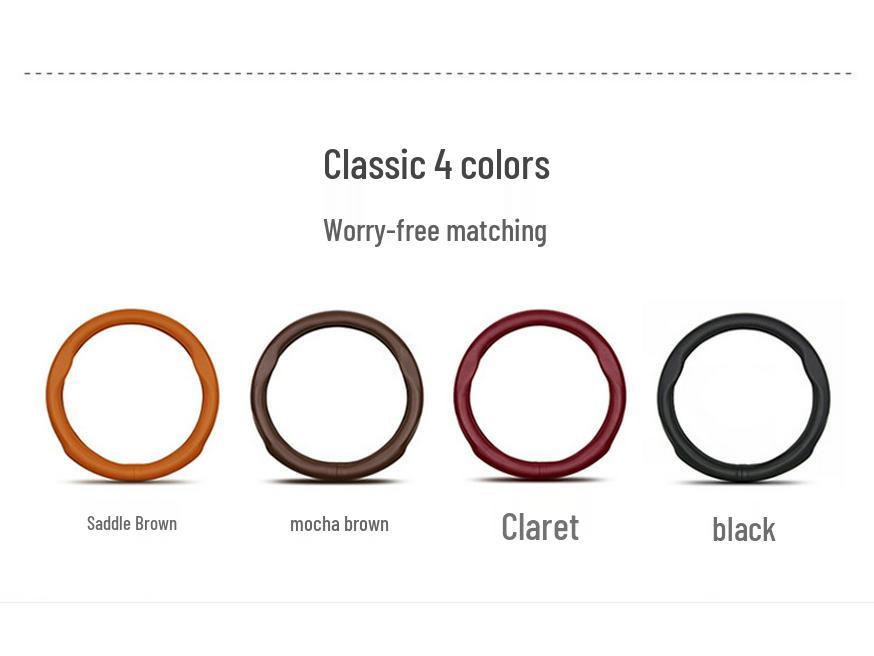 Genuine Leather Steering Wheel Cover for Dongfeng Fengxing S500 - Ultra-thin, Sweat-absorbent, Non-slip, Four Seasons Universal Fit