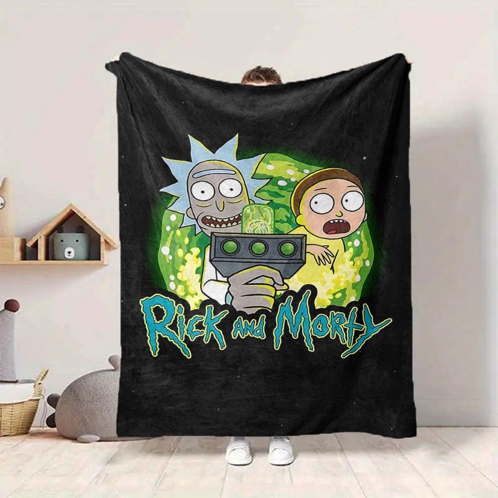 1 Stück RickMorty Flanell-Kuscheldecke Leicht Weich Warm Ganzjahresdecke für Sofa, Bett, Reisen,L1028062