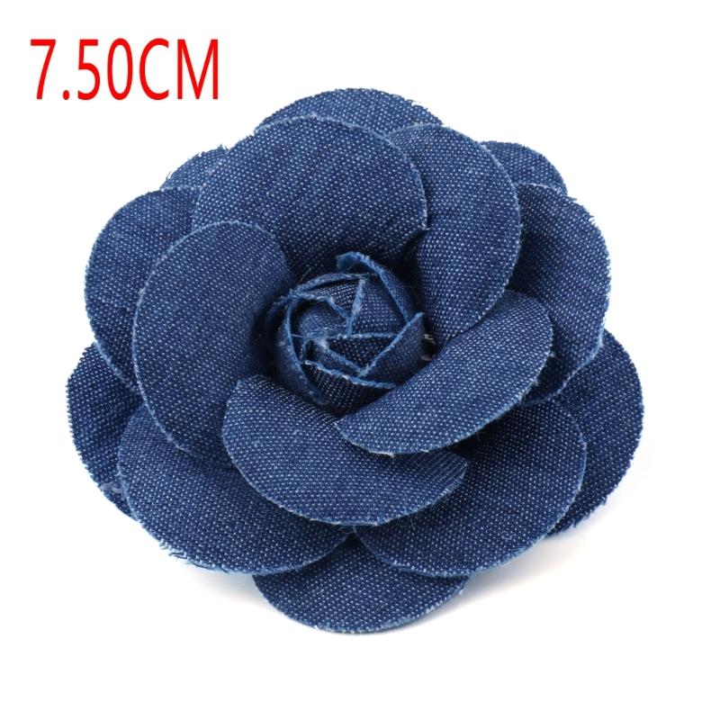5pz Tessuto di Cotone Denim Coreano Fiori Vestiti Cappelli Decorazione Abito Fiori Accessori per Capelli Fai da Te Scrapbooking Materiali per Artigianato