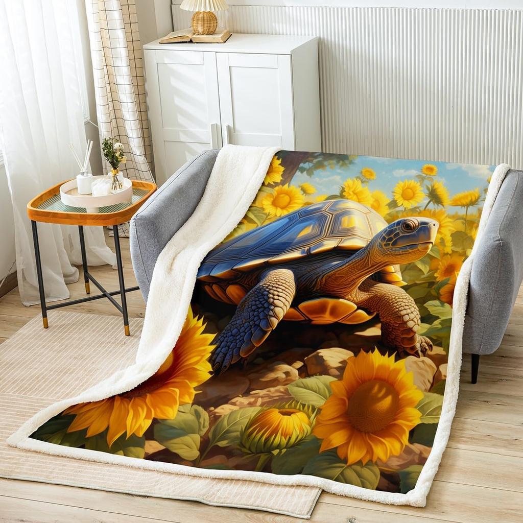 Cartoon Mermaid Fleece Throw Blanket Ocean Coastal Sherpa for Kids Soft Plush Bed Blanket X Inches