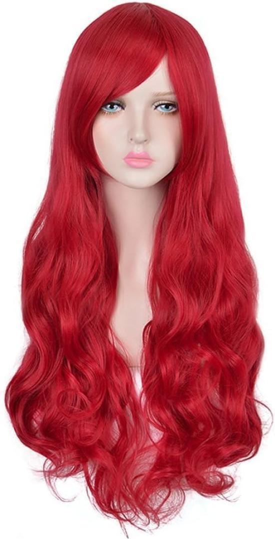 [Iwamatu] Парик Принцессы-Русалочки, Стиль Ариэль, Термостойкий Парик с Набором из Сеточки для Волос