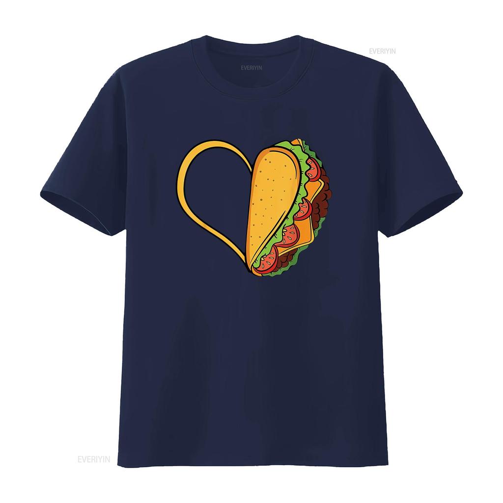 Womens Tacos Heart Mexican Dish Street Food Chili Taquitos Flautas T Shirt Vintage Washed Designer Clothes Graphic Unisex