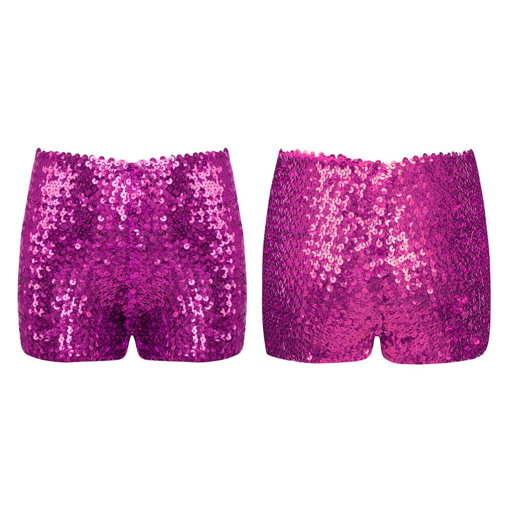 Dětské Dívčí Třpytivé flitry Taneční šortky Hip Hop Jazz Performance Kostým Atletické šortky na jógu Spodní části