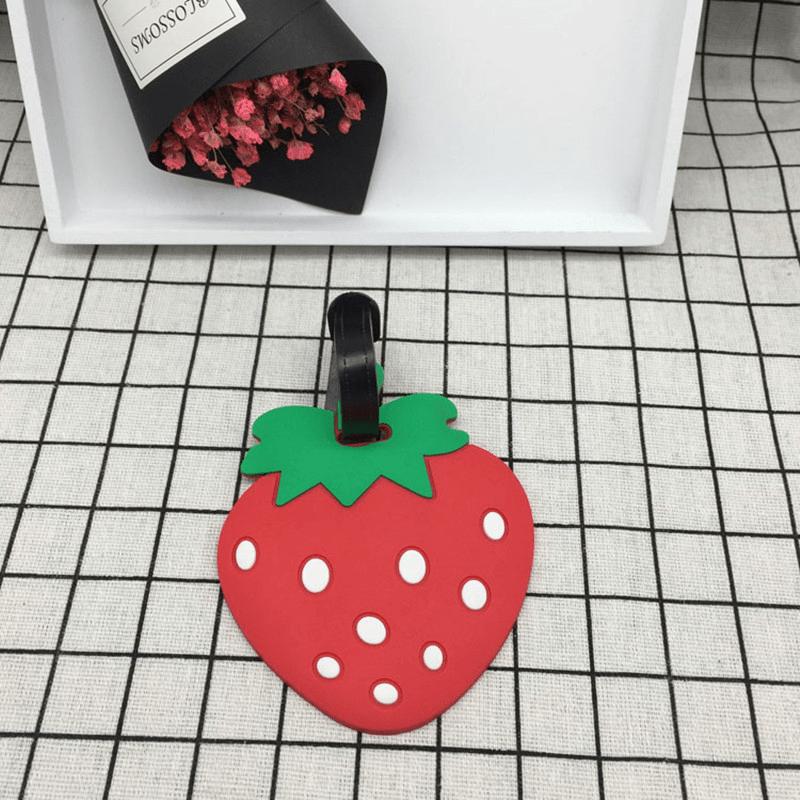 Fruit Cartoon Silicone Luggage Tag for Women/Men Suitcase ID Address Holder Boarding Tag Portable Label Travel Accessories