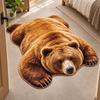 Faux Cashmere Animal Shaped Floor Mat Lifelike Bear Pattern Carpet Bear Shape Area Rug  Livingroom