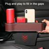 Leather Car Seat Gap Organizer Multifunction Console Crevice Filler Side Storage Box with Cup Holder Car Interior Storage Pocket