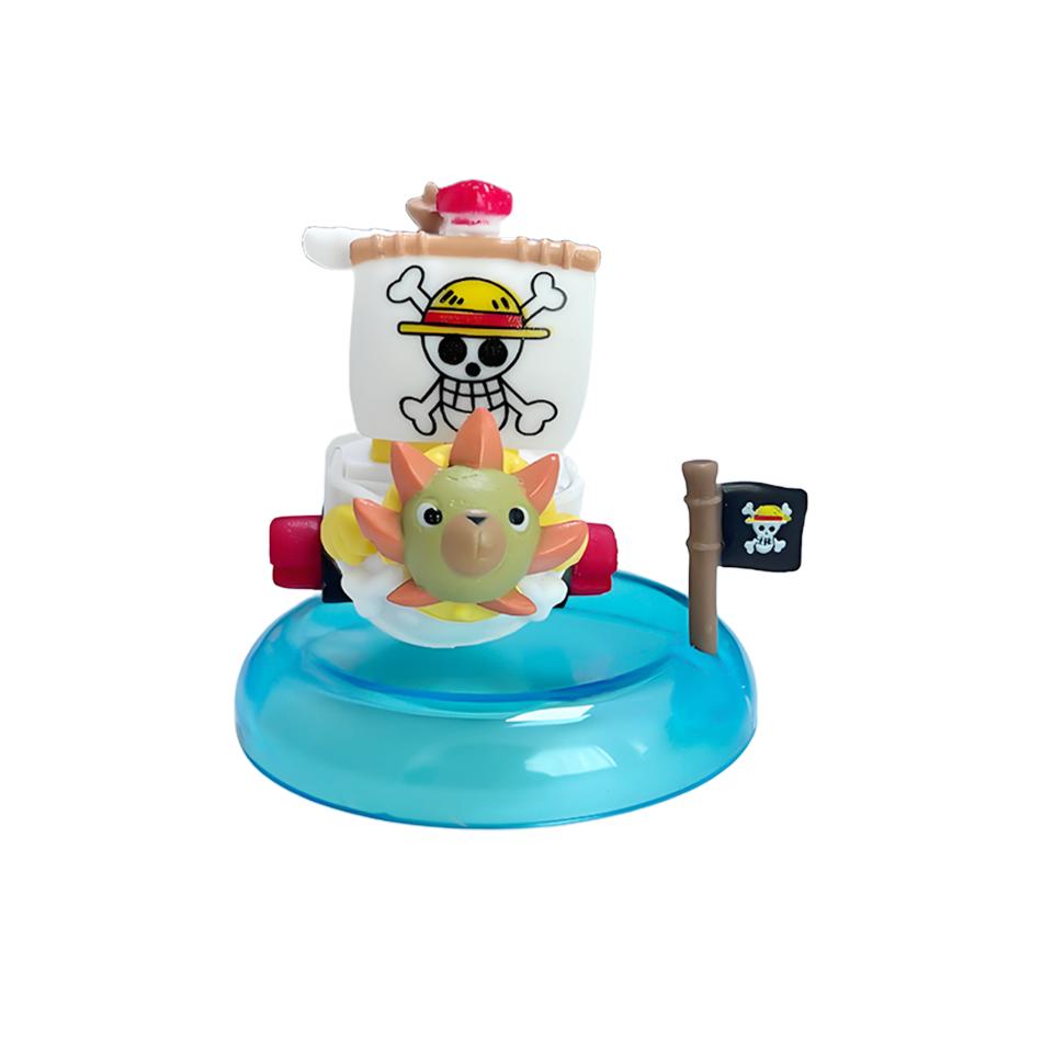 One Piece blind box 1-8pcs Anime Ship Figure Luffy Model Toy kawayi Mini Boat Pirate Ship Navy Going Merry Boat  Assembled Model