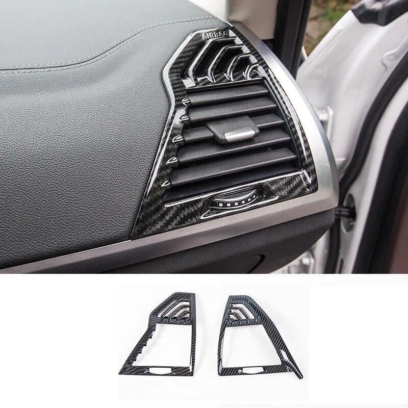 2 STÜCKE Carbon Fiber ABS Auto Front Air Outlet Refit Rahmen Trim Abdeckung Aufkleber Innenausstattung Für BMW X3 G01 X4 G02 IX3 2018-21