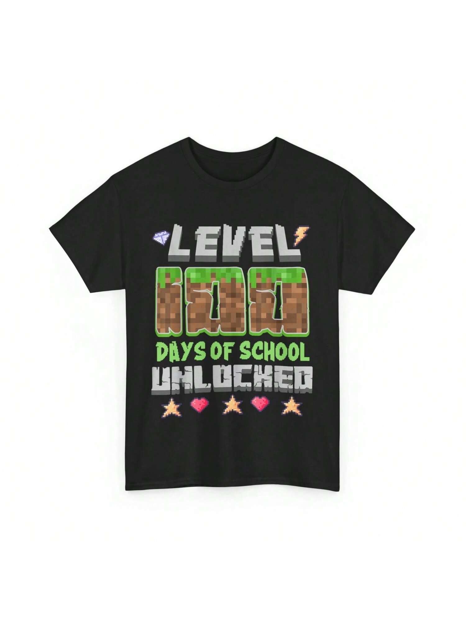 Level 100 Days Of School Unlocked Gaming Pixel 100th Day T Shirt S