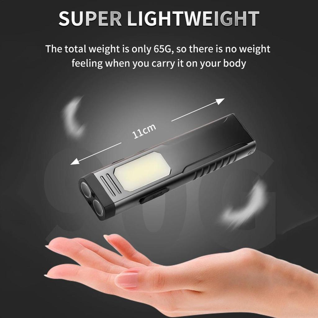 Flashlight With Magnet LED Flashlight With Buzzer USB Charging Lamp Portable For Mechanic Fishing Night Home Work Walking