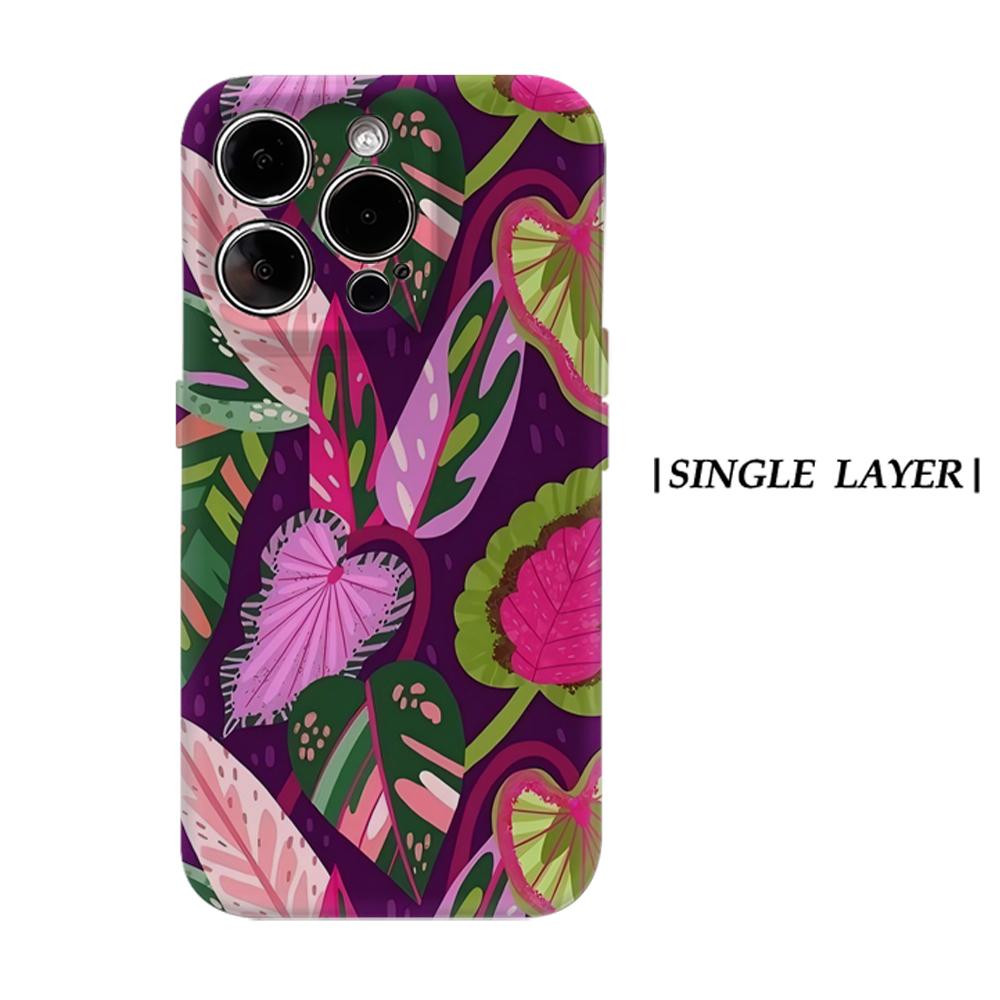 

Vibrant Tropical Foliage Phone Case for IPhone 17AIR 16E 16 15 14 13 12 11 17 Pro Max Plus Double-layer Back Cover IPHONE14PLUS