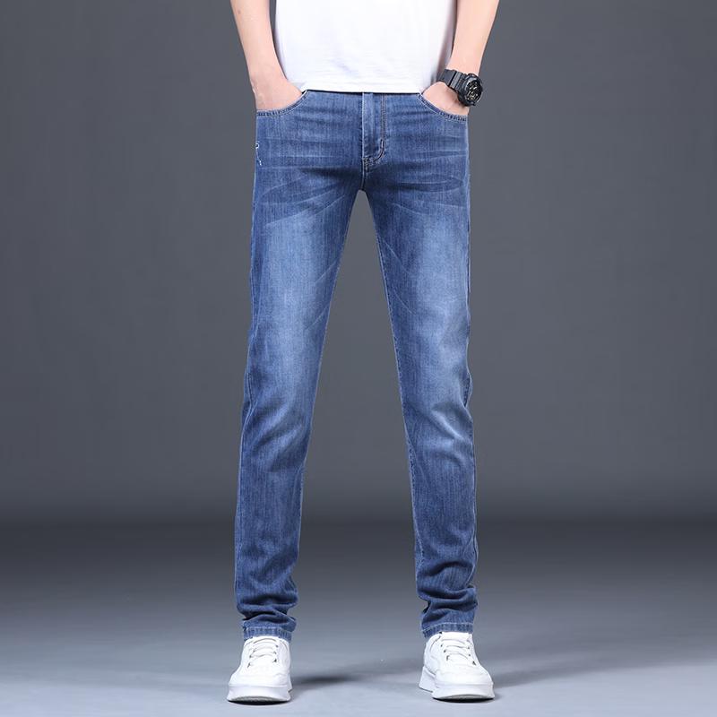 PLAYBOY Men's Summer Straight Slim Fit Stretch Jeans