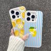 Blue Striped Lemon Fruit Case for Realme C63 C55 C53 C51 C61 C25 C21Y C25Y C35 C33 8 10 11 12 13 14 Pro Plus 5G Luxury Cover