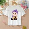K-pop Demon Hunters White T-shirts for Girls Anime Cartoon Cute Short Sleeved Shirt Children Summer Fashion Sweet T-shirt Gifts