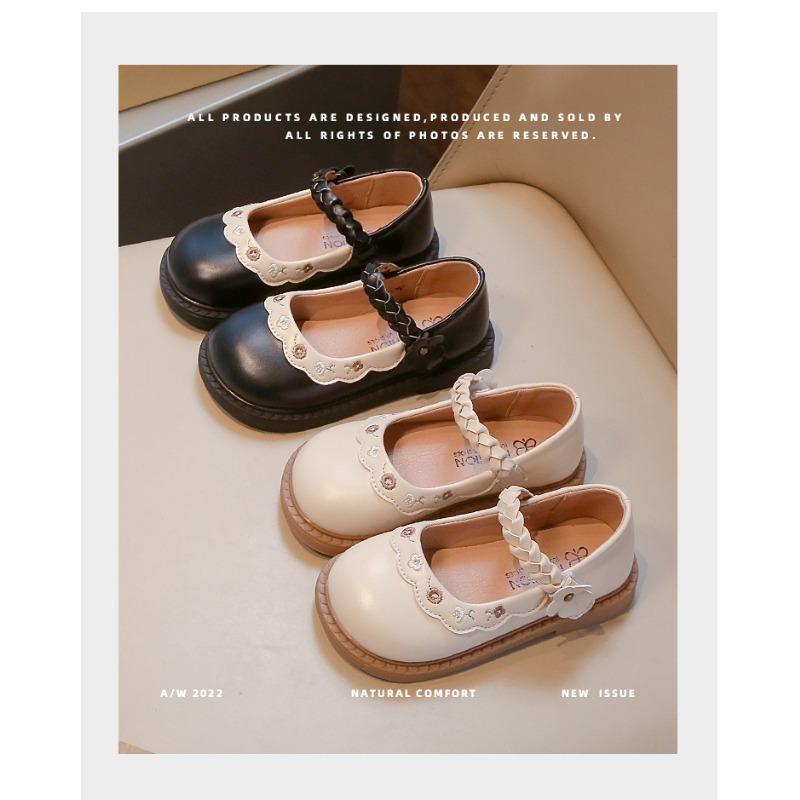 Princess Style Kids Girls Casual Leather Single Shoes For Spring Autumn