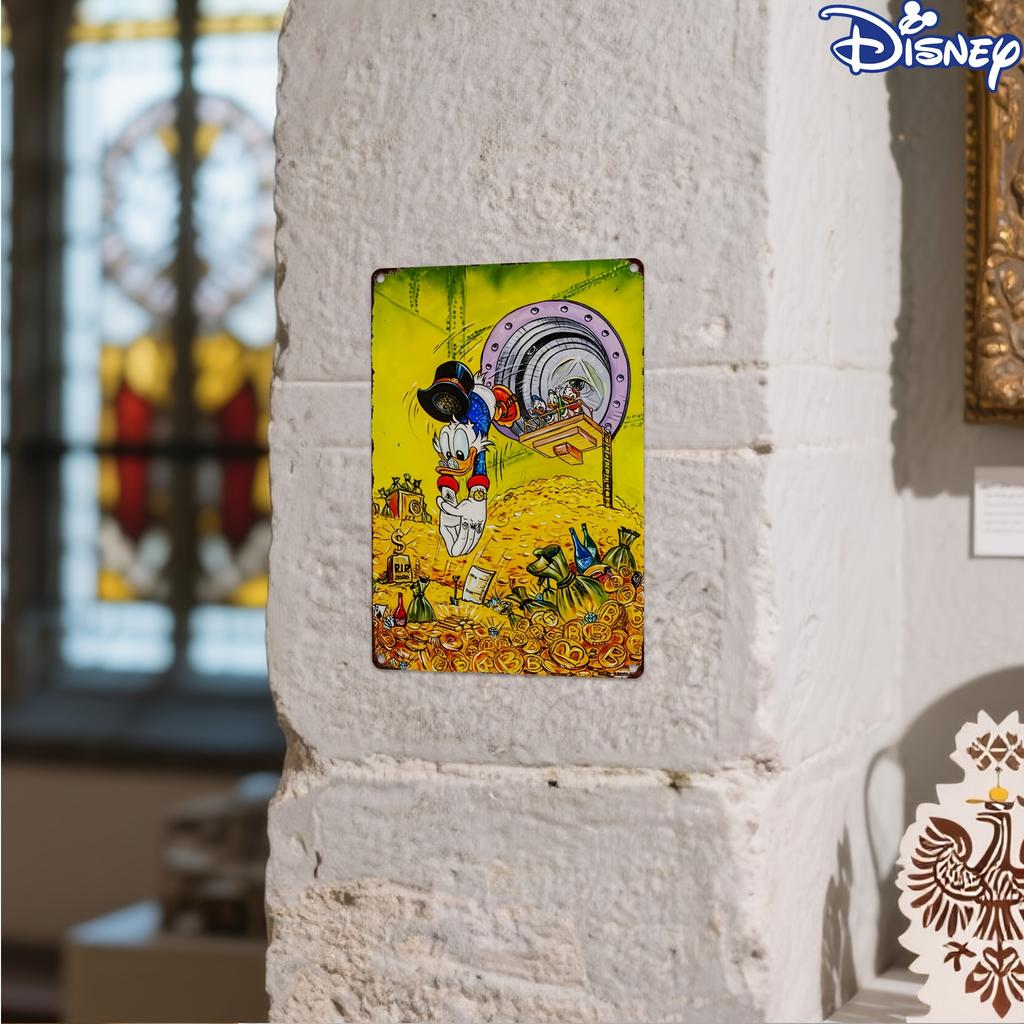 1 ks Kovový plechový znak Strýček Skrblík Vintage Hledání pokladu, 20,32x30,48 cm, Odolná dekorace na zeď pro zahradu nebo statek, Vtipná Ca
