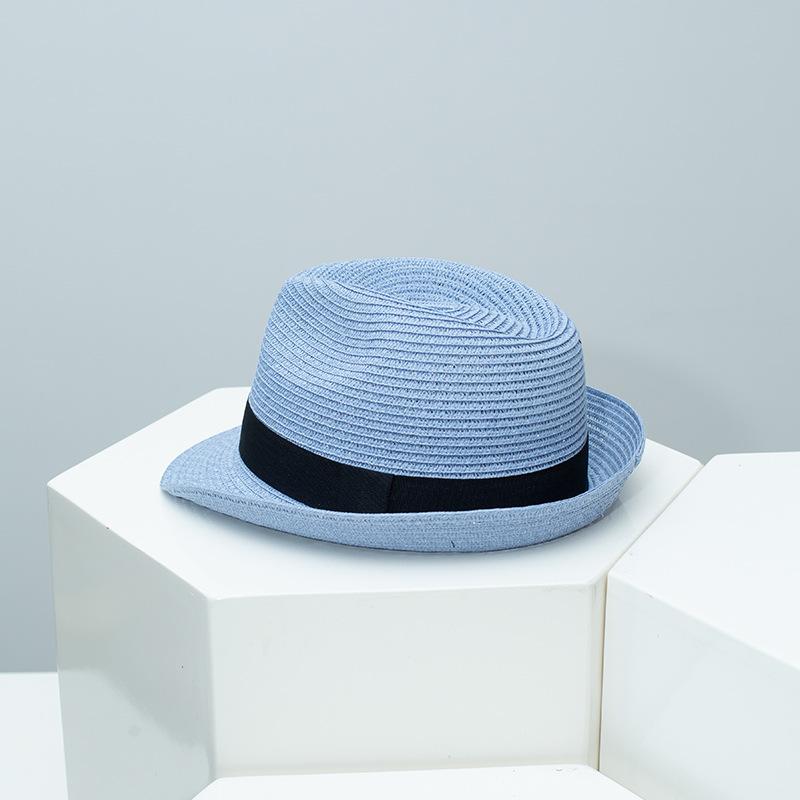 Spring Summer New Fedora Hat for Men Women, British Style Jazz Cap, Outdoor Travel Sun Protection Straw Hat