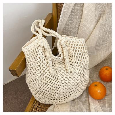 2025 Fashion Woven Bag Handmade Bag Crocheted Tote Bag Fringed Shoulder Bag Handbag Knitted Bag Bag