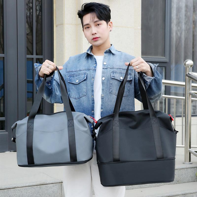 Short-distance Business Trip Large Capacity Travel Bag Simple Luggage Bag Dry Wet Separation Fitness Bag Expandable Pull Rod