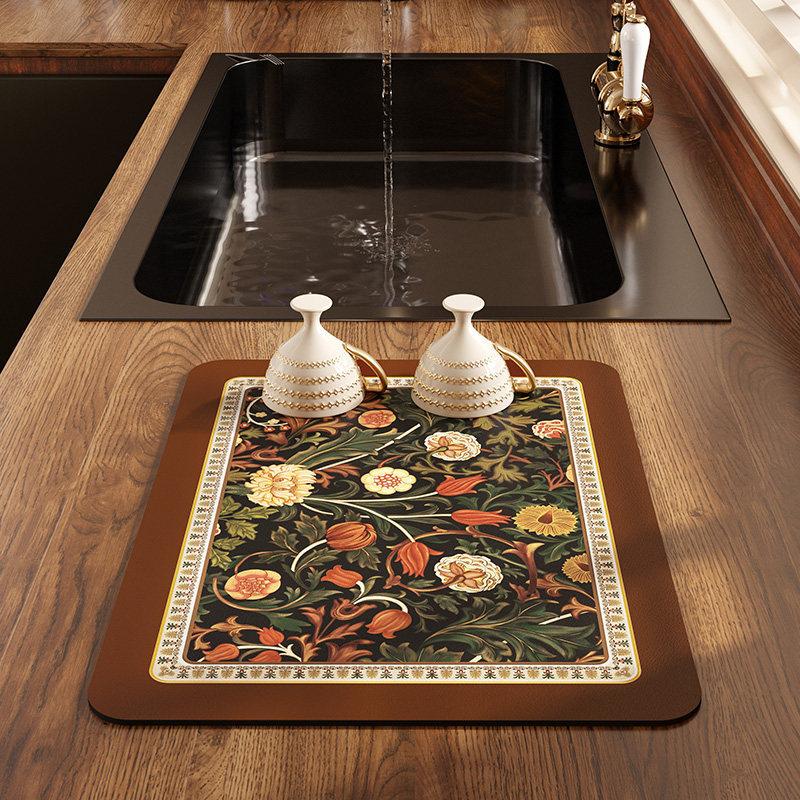Kitchen Mat Absorbent Draining Mat Dish Drying Mat Kitchen Accessories Coffee Placemat Dining Tea Coaster Room Decor 30x40cm 1630₽