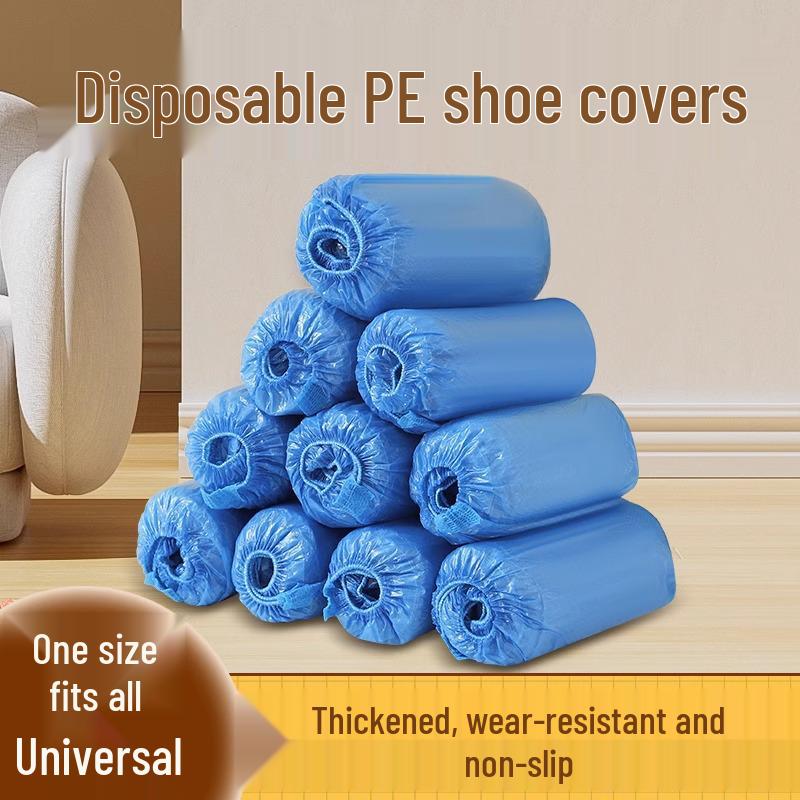 WZR Waterproof Non-Slip Disposable Shoe Covers: Durable, Thick, Dustproof, One Size Fits All for Indoor Use