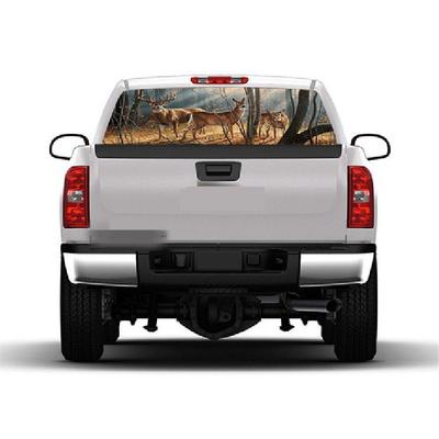 Rear Window Graphic Decal Forest Animals Deer Family for Truck Suv Jeep 135x36cm