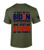 Mens Patriot Pride 1 In 3 Biden Supporters Funny Short Sleeve T-Shirt-Military