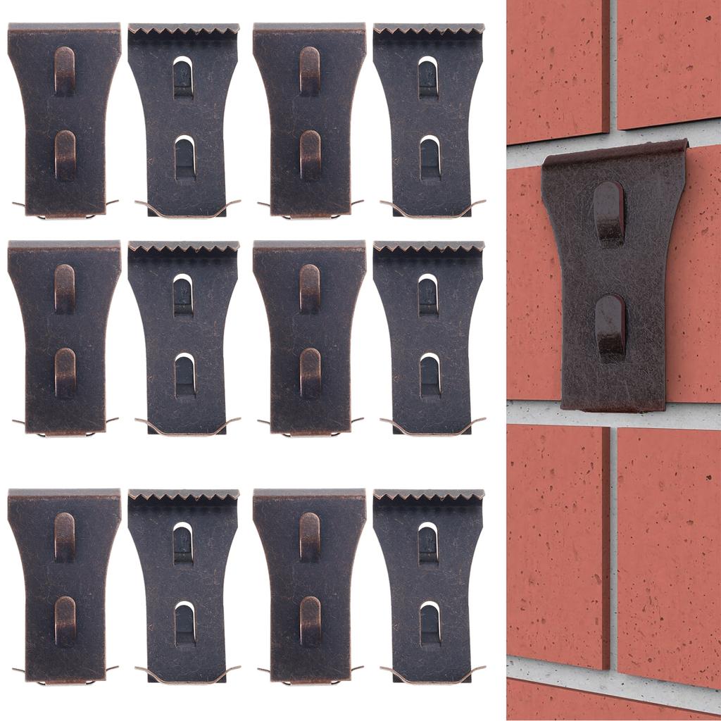Set mit 10 Mauerhaken-Clips, korrosionsbeständig, für Innen- und Außenbereich, Aufbewahrungslösung