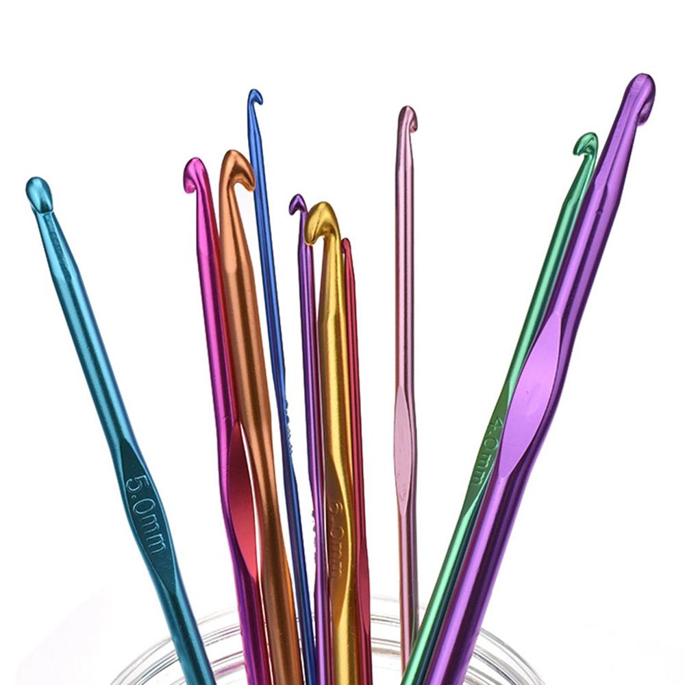 With Ergonomic Grips Yarn Craft Crochet Hook Set Sewing Needles Weave Accessaries Knitting Needles