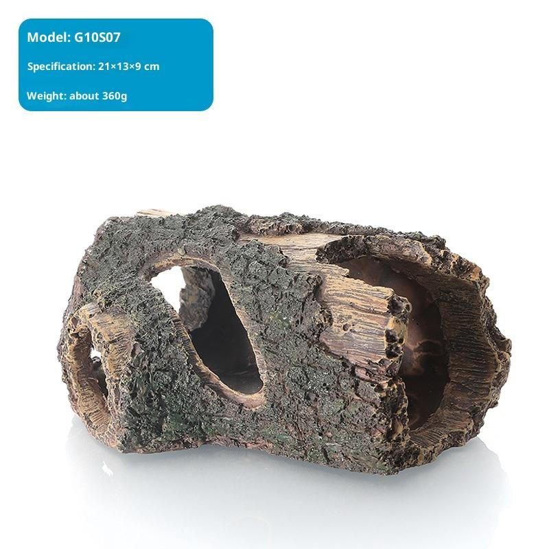 1Pcs Landscaping Aquarium Scenery Resin Crafts Decor Wooden Barrel Wood Tree Debris Escape Bucket Fish Tank Decoration
