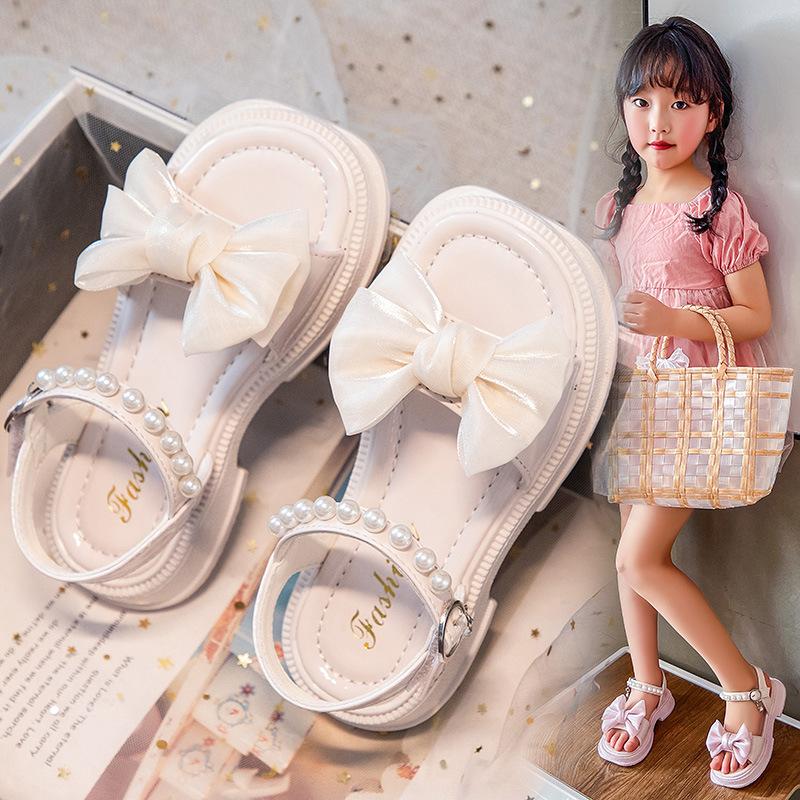 2025 neue Sommer Kinder Mädchen Sandalen kleines Mädchen Baby weiche Sohle Schleife Prinzessin Schuhe Kinderschuhe
