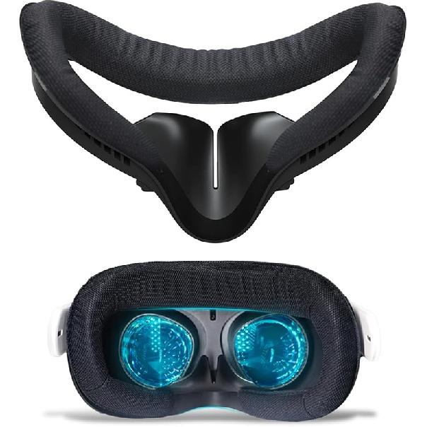 

Лицевой интерфейс и накладка для лица VR для Oculus Quest 2, Сменная подушка-маска для лица VR, Совместимая с Quest 2, Дышащие отверстия, Кожаная защитная VR Breathable Foam Face Cove