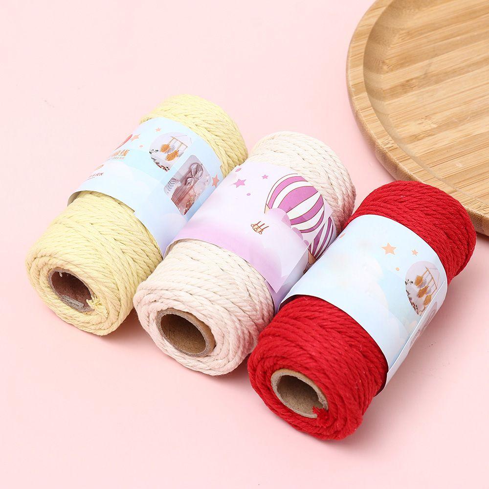 3mm Gift Tapestry Packing Craft Sewing Threads Cotton Cords Twisted Macrame Boho Cords Rope