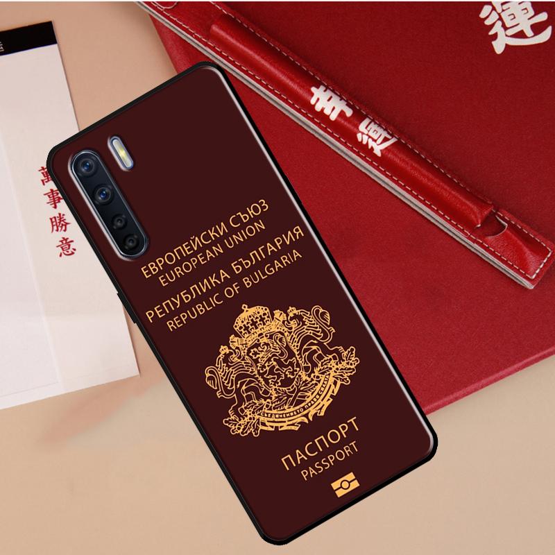 Bulgaria Flag Passport Case For Oppo A94 A18 A74 A57 A17 A77 A38 A58 A78 A98 A54 A80 A60 A40 A96 A76 A16 A15 A5 Pro