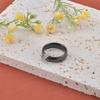 JeeMango High Quality Black White Ceramic Ring For Women Stainless Steel Crystal Wedding Ring Finger Jewelry  R25060