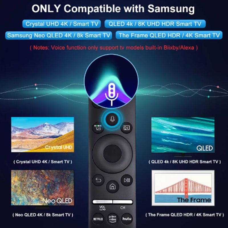 Universelle BN59 Ersatz-Sprachfernbedienung für Samsung Smart TV, Sprachkompatibel mit QLED LED LCD Modellen