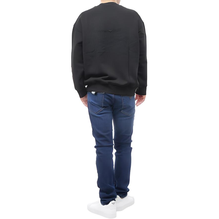 EMPORIO ARMANI Loose fit Jersey Sweatshirt With Super embossed Logo Embroidery 6D1MD4-1JTAZ-0999