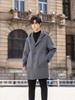 Men's Mid-Length Wool Hooded Coat, 2025 Winter Collection, Double-Sided Design, Thickened Windbreaker Jacket.