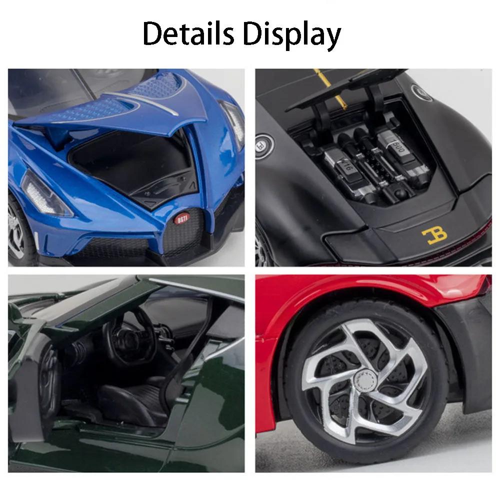 1:24 Bugatti Lavoiturenoire Modello Auto Sportiva in Lega Diecasts & Veicoli Giocattolo Modello Auto in Metallo Suono e Luce di Simulazione Regalo
