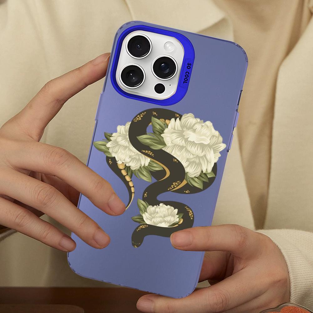 Snake Flower Snake Painting Phone Case For IPhone 16 15 14 13 12 11 Pro Max X XR XSMAX 8 7 Plus Matte Shockproof Back Cover
