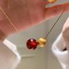Double Bead Passepartout Necklace Natural Agate Collarbone Chain