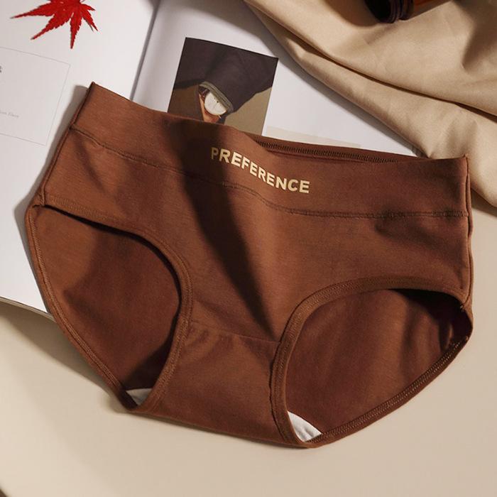 Women's Spring and Summer Cotton Anti-bacterial Skin Friendly Breathable Mid Waist Briefs