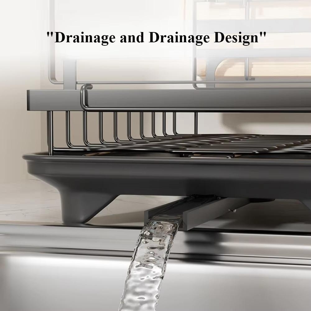 Bowl Drain Rack Bowls Chopsticks Tabletop Storage Rack Double Layers Countertop Organizer Shelf  Kitchen Accessories Organizer