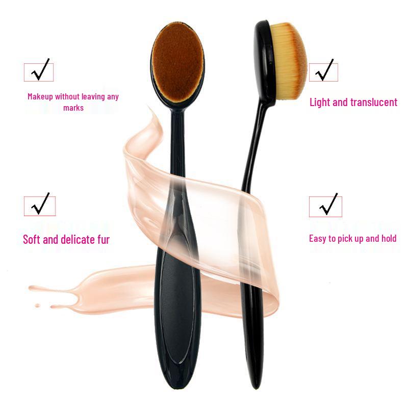 Portable Black Toothbrush Makeup Brush - Foundation, BB Cream, Blush Beauty Tool, Non-Absorbent Design