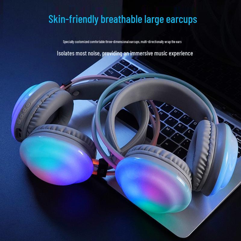 Y680 Bluetooth RGB Color Changing Gaming Headset with Headband - E-sports Style